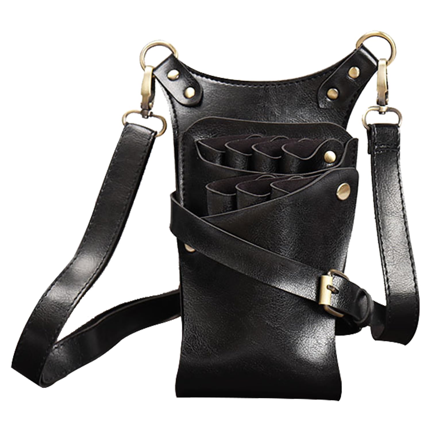YLYSLFC Scissor Holster Pouch PU Leather Scissor Storage Waist Bag with Waist Shoulder Belt Hairdresser Scissor Bag for Storing Scissors, Combs,