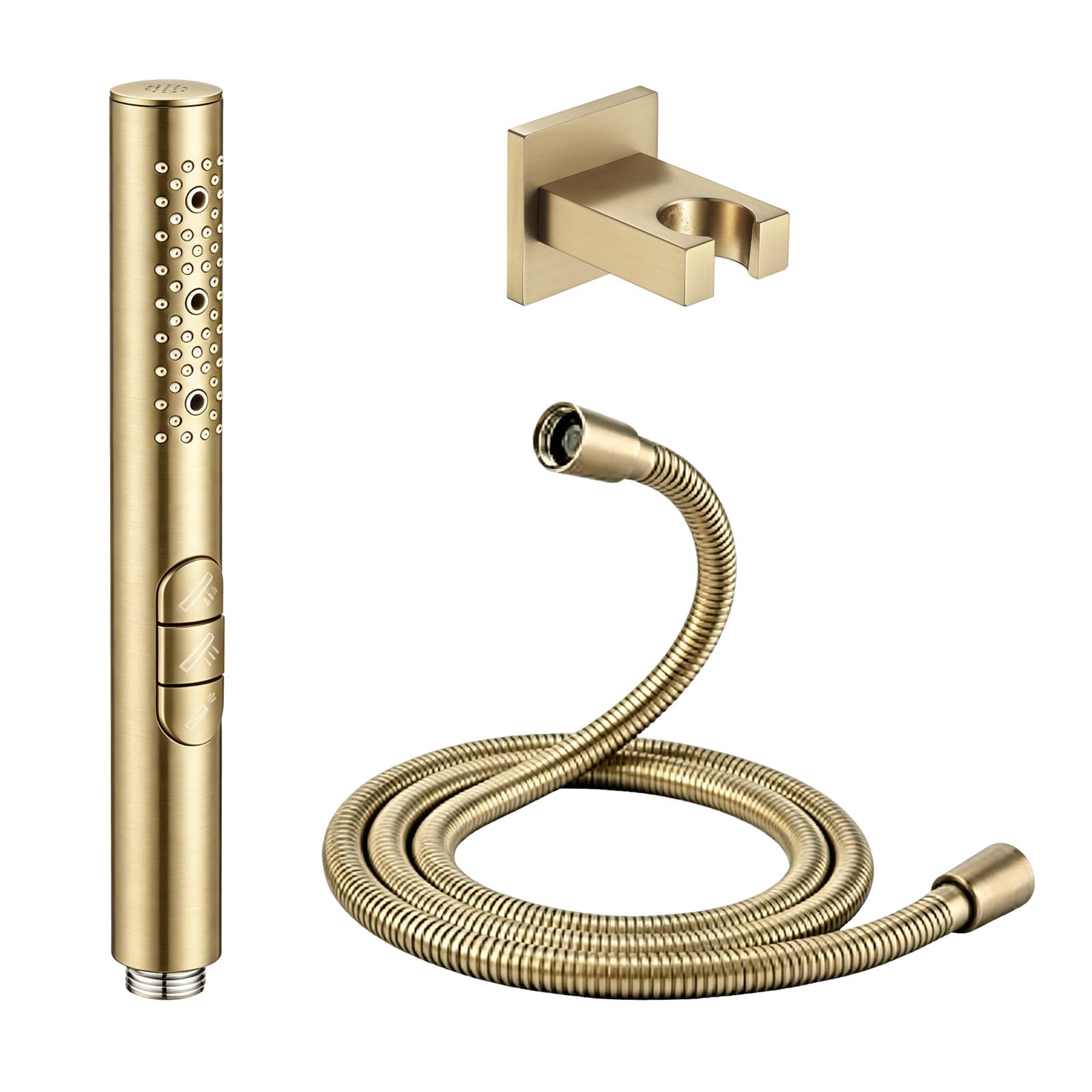 Alcachofa de Ducha Alta Presión, Alcachofa Ducha Antical con 3 Patrones de Chorro, Ahorro de Agua, Cabezal Ducha Redondo de Acero Inoxidable con Soporte de Base de Latón, Tipo Universal