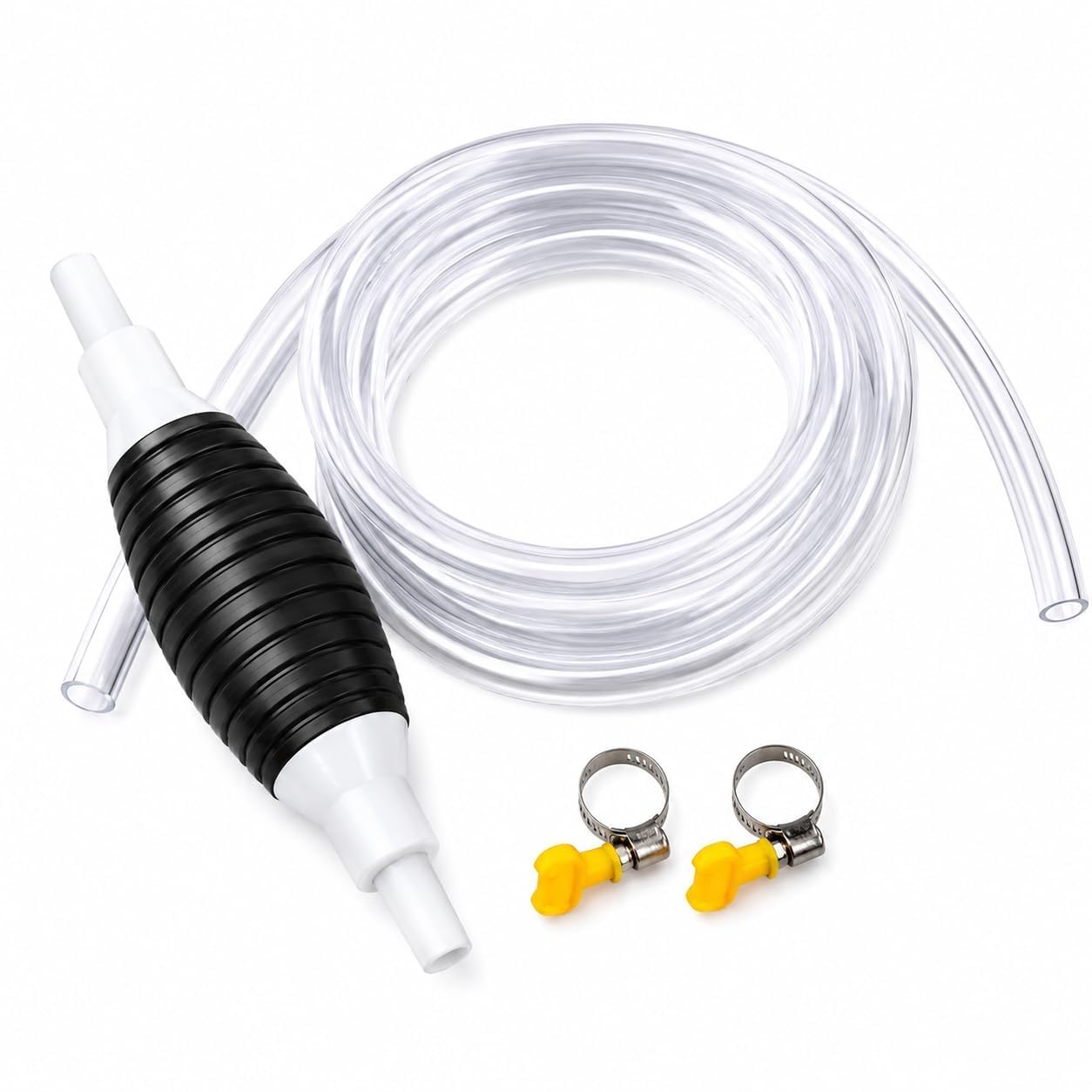 Fuel Transfer Pump Kit Tank Sucker Hand Gas Pump Portable Manual Car Bike Fuel Transfer Pump Liquid Pipe Siphon Tool for Petrol Diesel, Water, Fish Tank, Oil Liquid Water Tank Syphon Pump-image-47