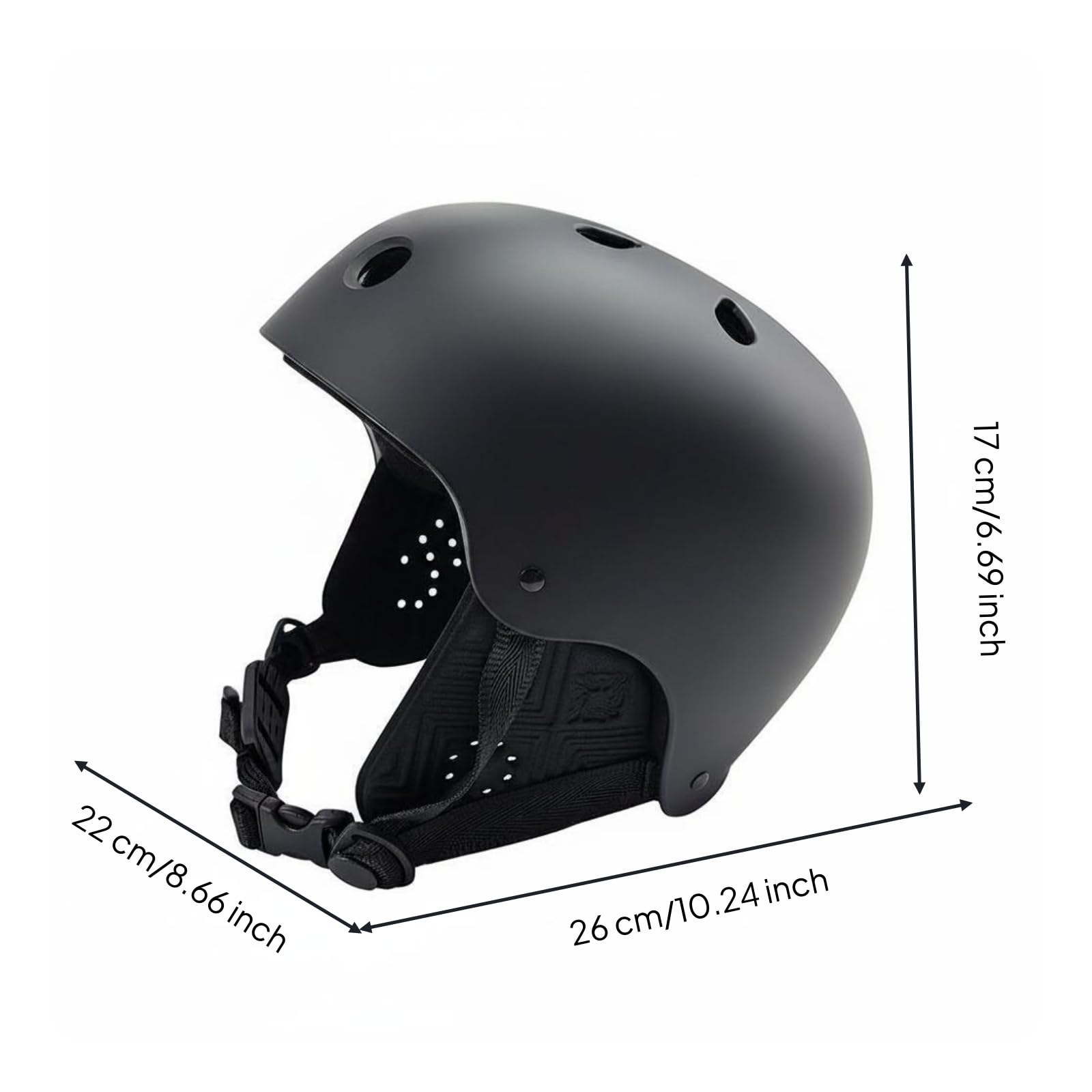 Casco Protector Deportivo Casco Abierto Casco de Surf Casco Ventilado Cubierta Protectora con Caparazón Relleno EVA y Correa de Barbilla Regulable