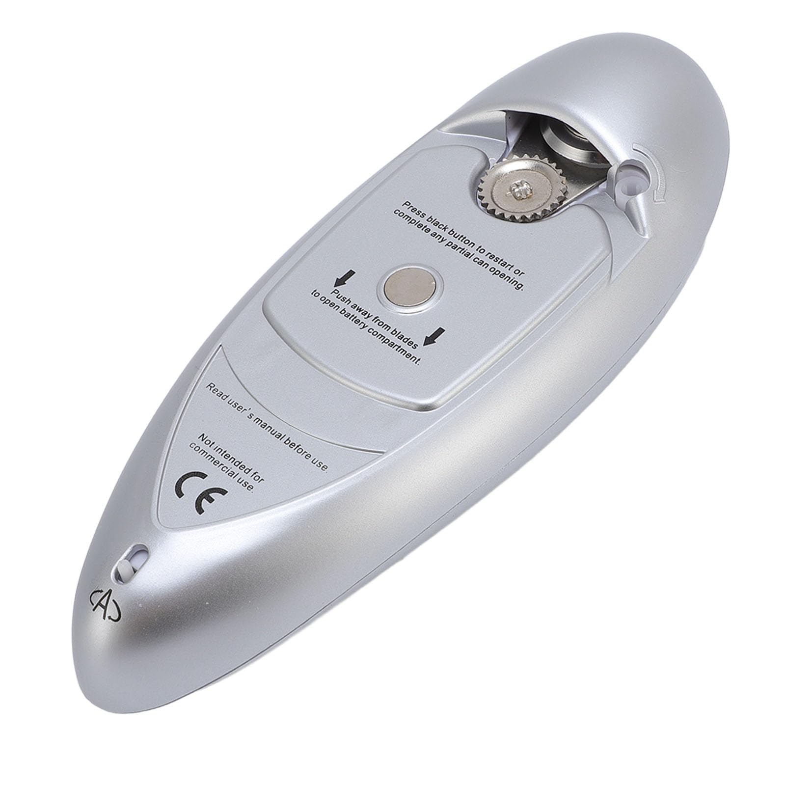 YUYTE Abrelatas eléctrico a pilas, abrelatas automático, acero inoxidable, automático, con corte lateral, para cocina y hogar