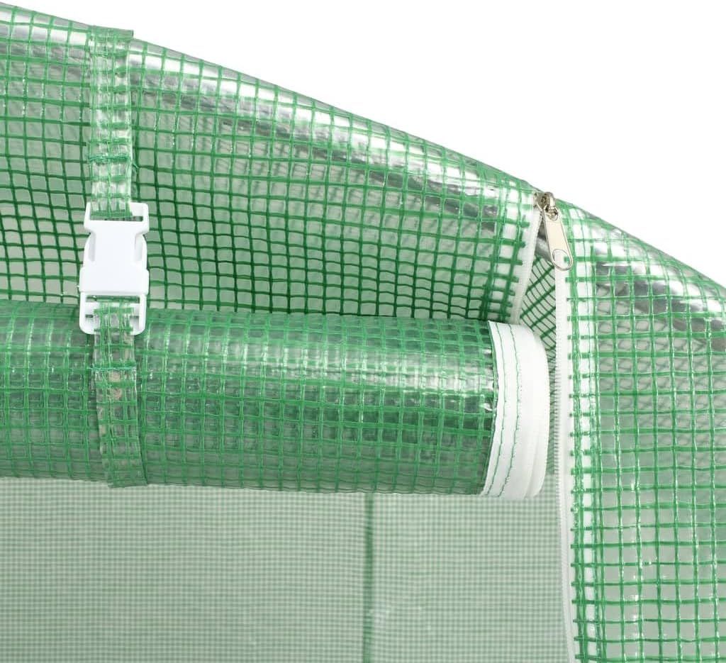Close-up of the roll-up door buckle mechanism