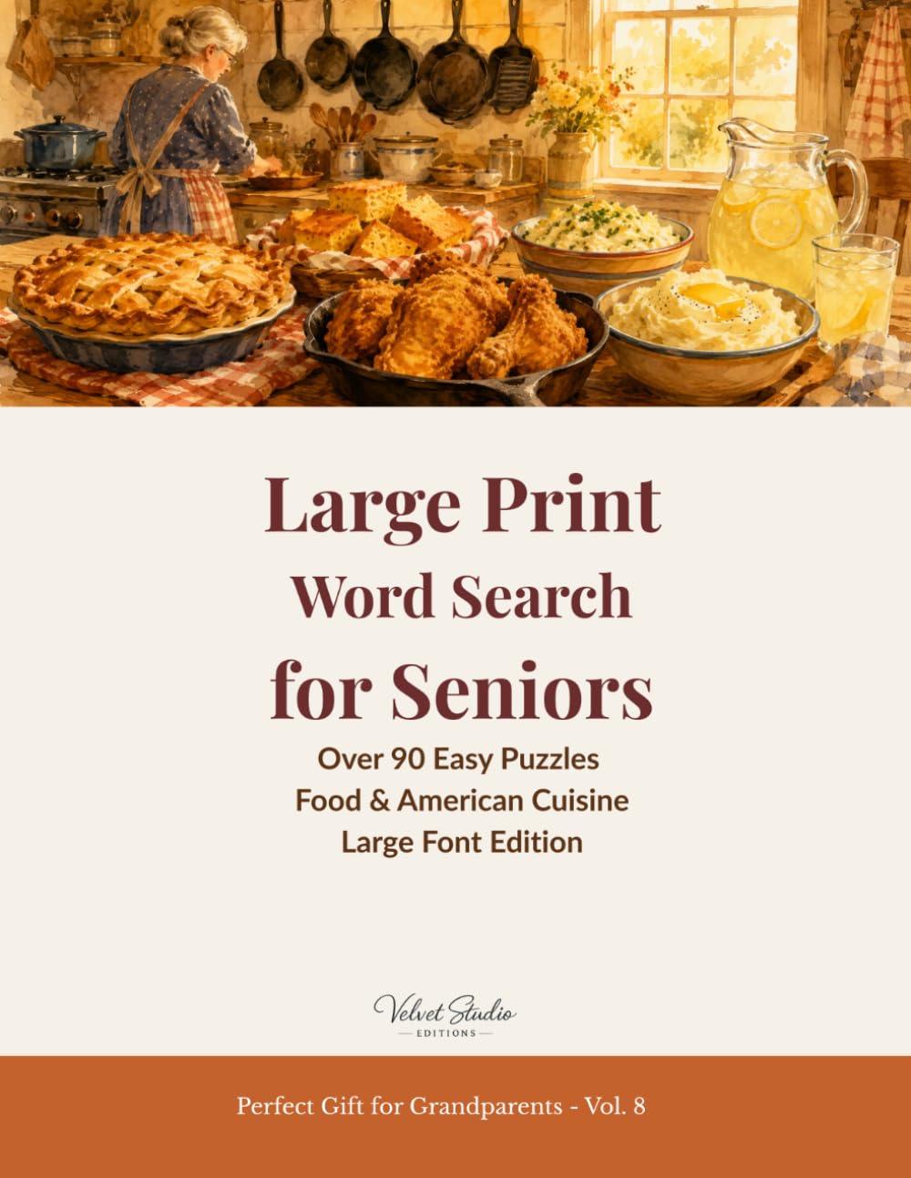 Large Print Word Search for Seniors: Food & American Cuisine