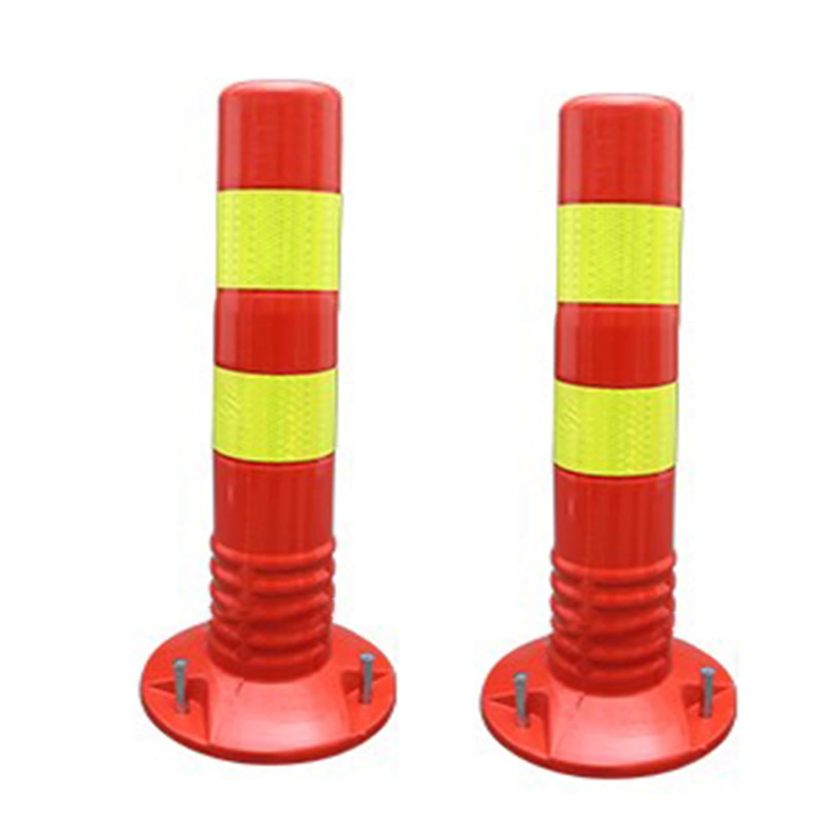 IUokLU Driveway Barrier Traffic Barricade - 18" & 30" Flexible PU Plastic Cones（Red-2 Pack/17.7in）