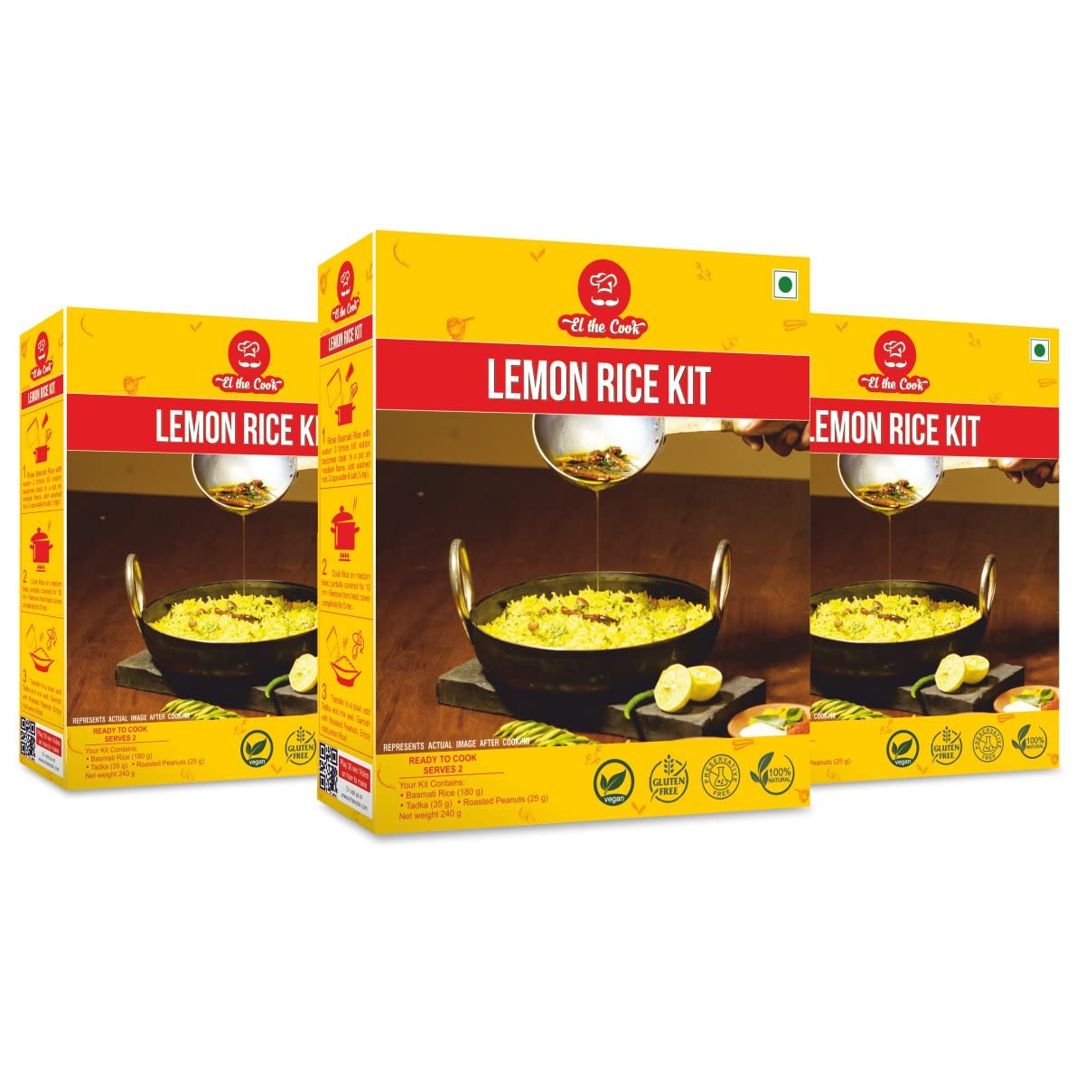 EL The Cook Lemon Rice Kit | Basmati Rice + Instant Ready Lemon Tadka with Cold Pressed Oil & Spices + Roasted Peanuts | Ready to Cook | Restaurant Style Taste in Minutes | Natural, Serves 2 x 2 Pack (B07RSYBPCZ) Amazon Price History, Amazon Price Tracker