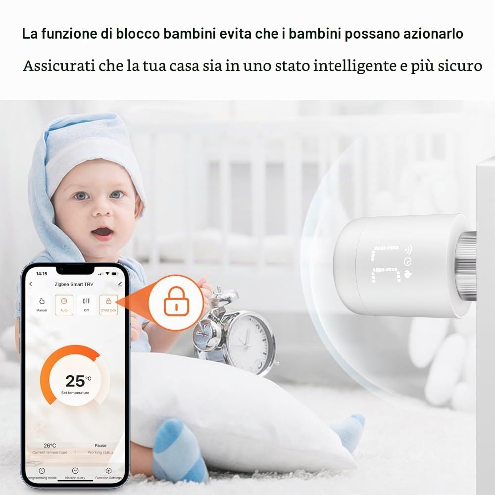 Tuya Zigbee - Valvole termostatiche per termosifoni intelligenti senza fili, possono essere controllate via App del cellulare, termostato per termosifone, compatibile con Amazon Home