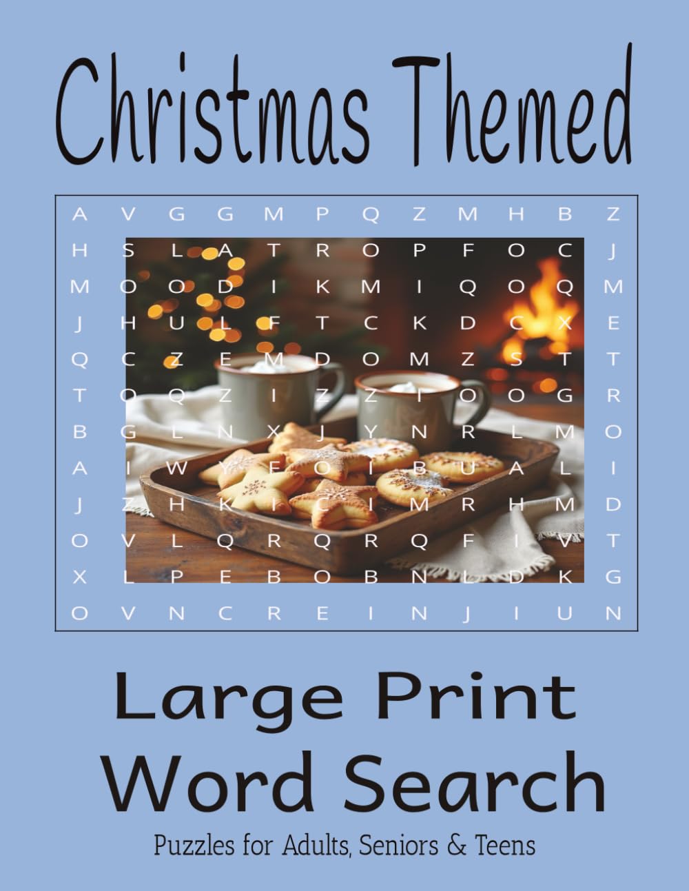 Christmas Themed Large Print Word Search: Christmas Word Search for Seniors: 75 Cozy, Large Print Puzzles