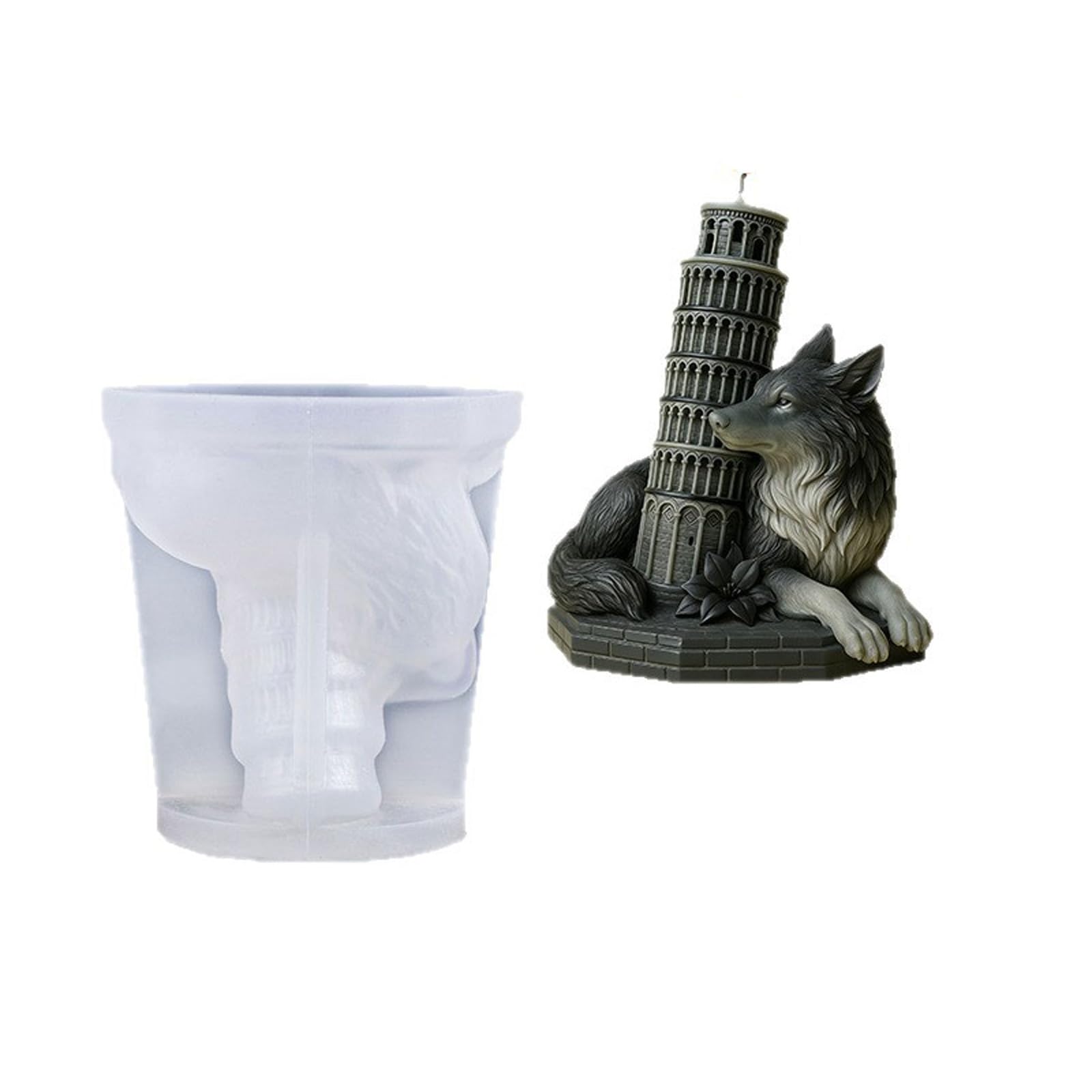 sodeber Silicone Featuring Wolf and Famous Tower Designs for Projects Party Decoration