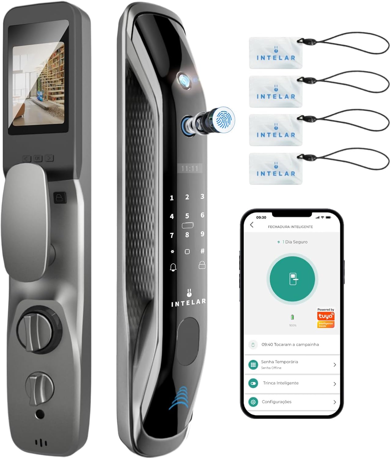 Fechadura Digital Biométrica Wi-Fi Inteligente, X2 Fechadura Digital Inteligente Ambiente Conectado com Biometria, Tuya APP 1 61zkDLbL+CL. AC SL1500