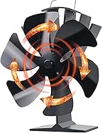 Wood Stove Fan Heat Powered Stove Heater Fan Fireplace Fan for/Pellet/Wood Burner/Fireplace