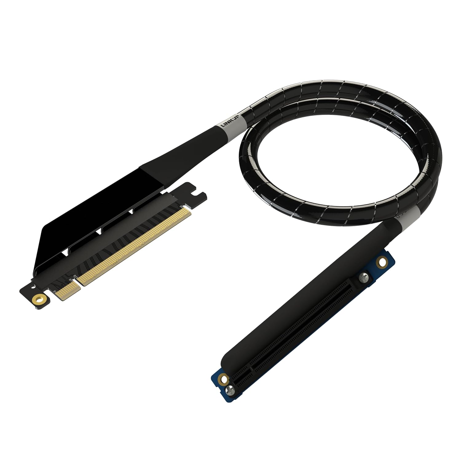 Райзер-кабель LINKUP PCIe Gen5+ для серверов ИИ, 60 см, черный, оптимизирован для работы с несколькими графическими процессорами, 