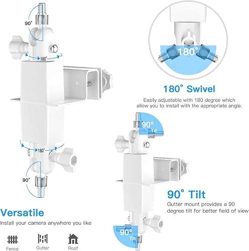 Miniatura 4 de HOLACA Soporte de canalón 2 en 1 resistente a la intemperie para Stick Up Cam Pro, Spotlight Cam Pro Batería y Stick Up Cam Plus Batería Accesorios