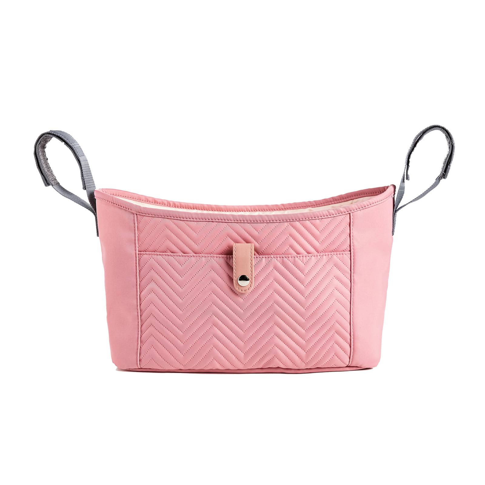 Hiseng Pram Bag Pram Accessories Waterproof Buggy Organiser, Universal Pram Organiser Multifunctional Buggy Bag, Pram Organiser Bag for Diaper Storage, Baby Bottle, Toys (Pink,33x20x12cm)