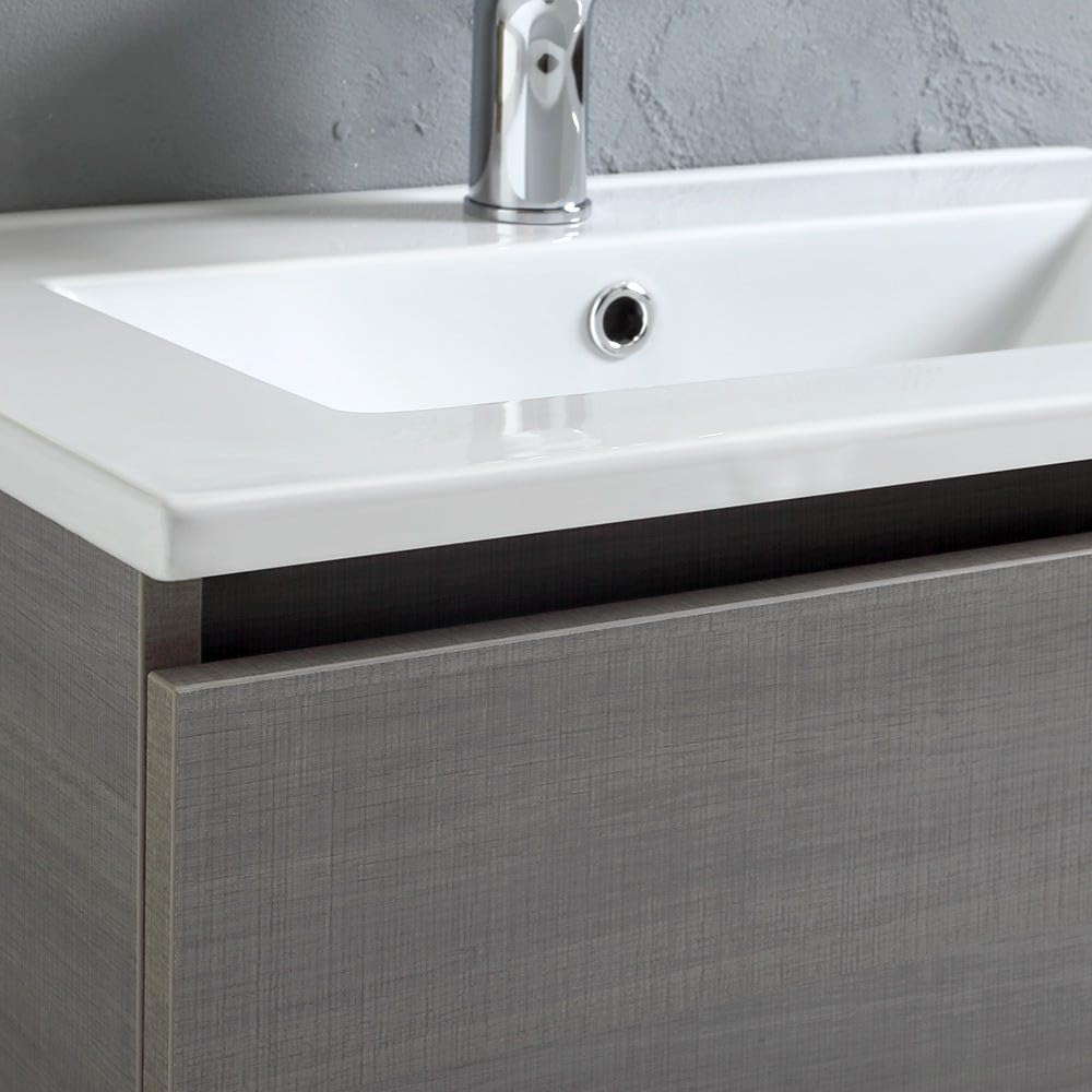 Kiamami Valentina - Mobile Bagno Con Lavabo Da 60 Cm Con Ante In Grigio | Vinci