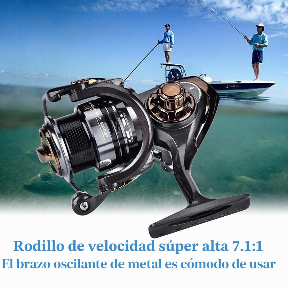 Deukio Carrete De Alta Velocidad para Pesca En Mar 7.1: 1 Juego De Carrete De Carrete Giratorio De Carrete, Ultraligero Carrete da Pesca Agua Dulce para Fundición Rápida(hs2000)