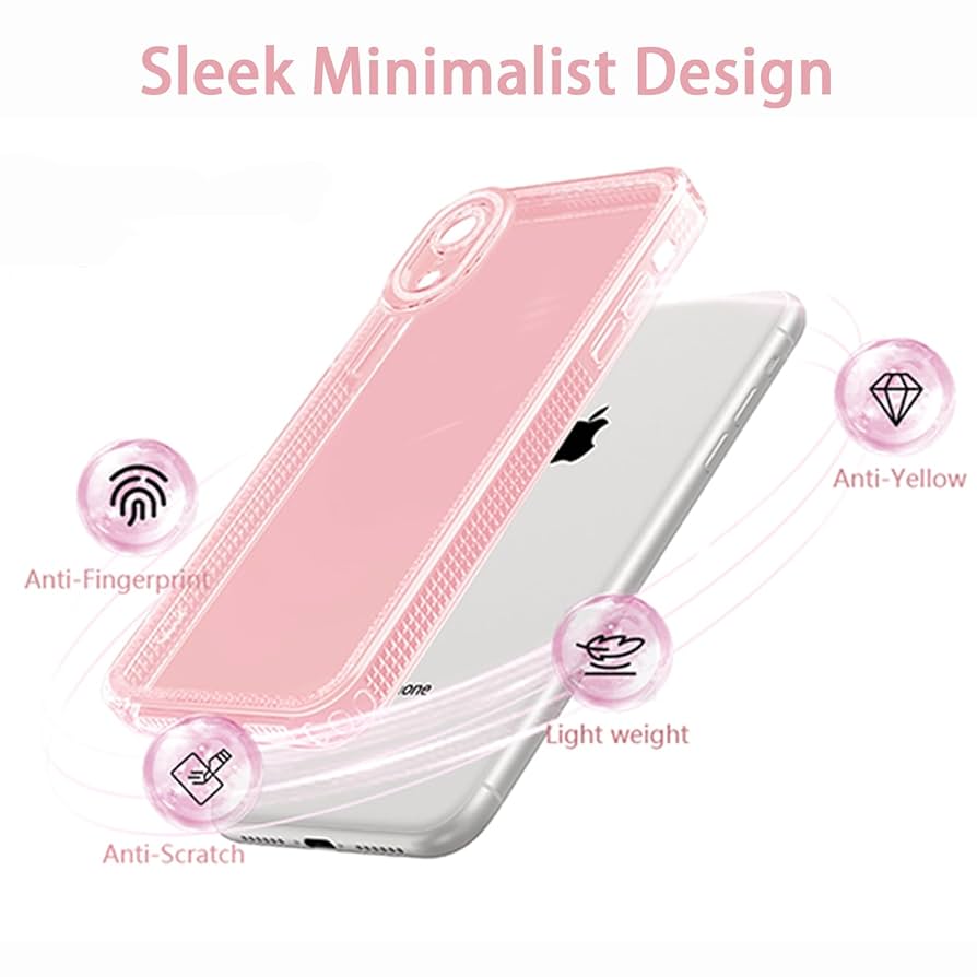 iPhoneXRピンク DOMAVER for iPhone XR Case Cute Plated Love Heart Cover for