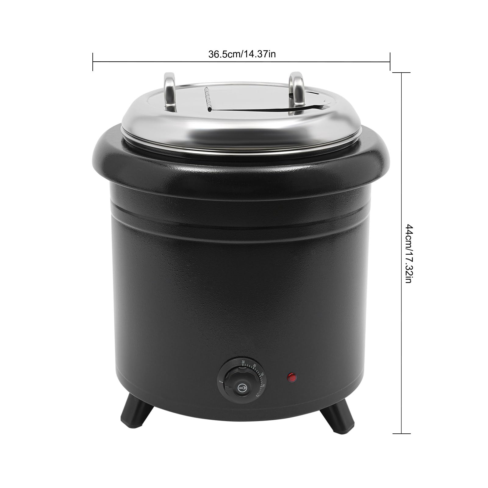 Calentador eléctrico de sopa de 13 l, 400 W, olla eléctrica con olla interior extraíble y tapa ajustable 30-85 °C, eléctrico, profesional, para bufés, cantinas, cafeterías