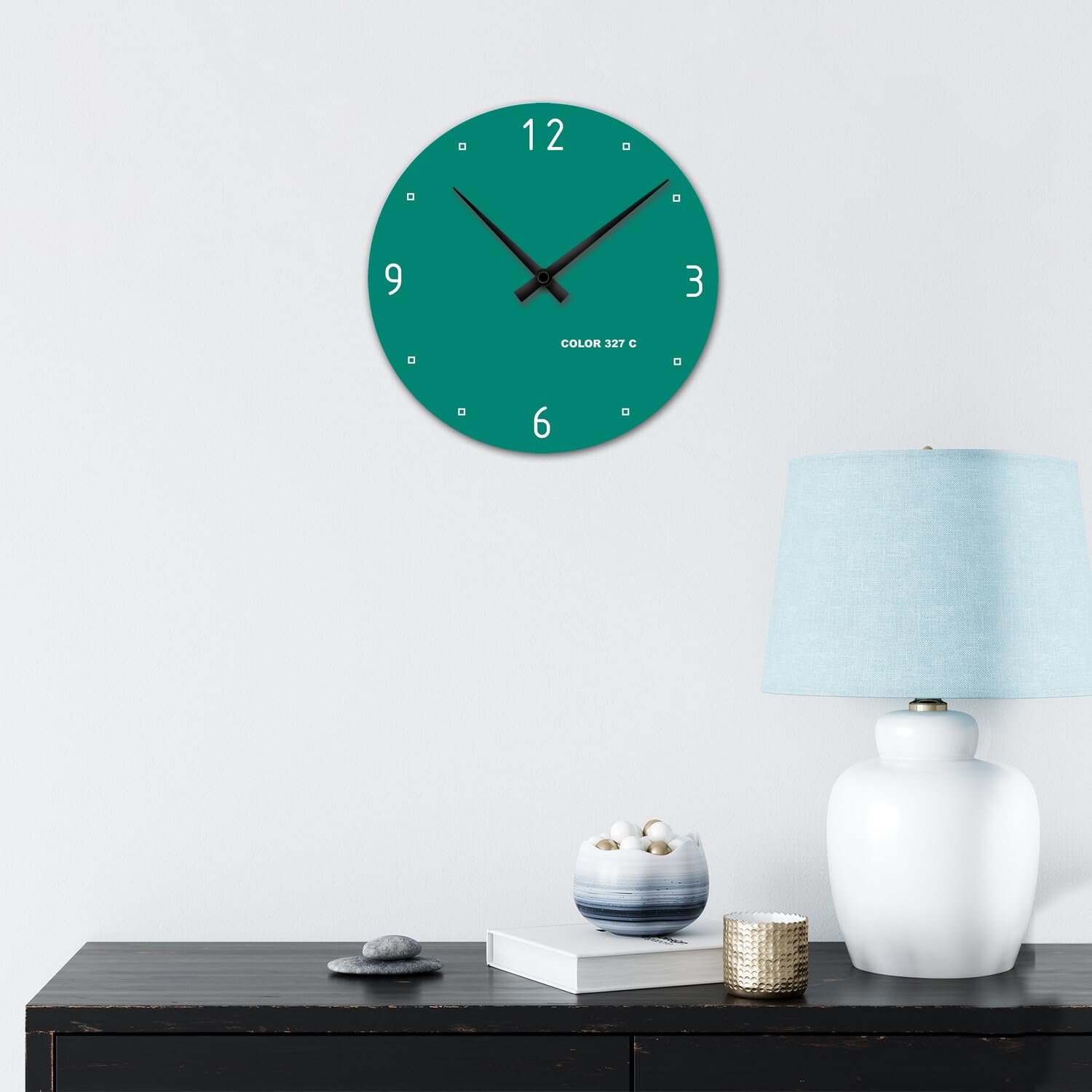 Giallobus - Reloj de línea Basic - Color 327 C - Madera de MDF - Basic 30x30 - Mecanismo silencioso - Listo para Colgar - Modernos