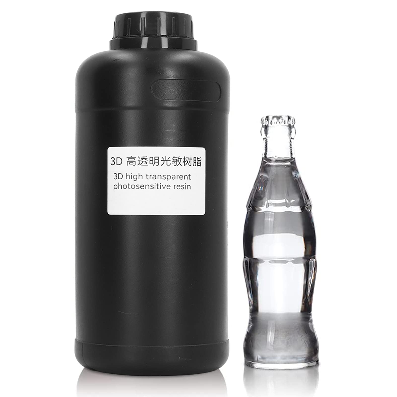 Cocoarm Resina Fotosensibile, Resina Polimerizzante UV Trasparente 405nm 1000ml, Elevata Trasparenza Polimerizzazione Rapida Resistente all'ingiallimento Basso Restringimento per Stampante 3D LCD DLP