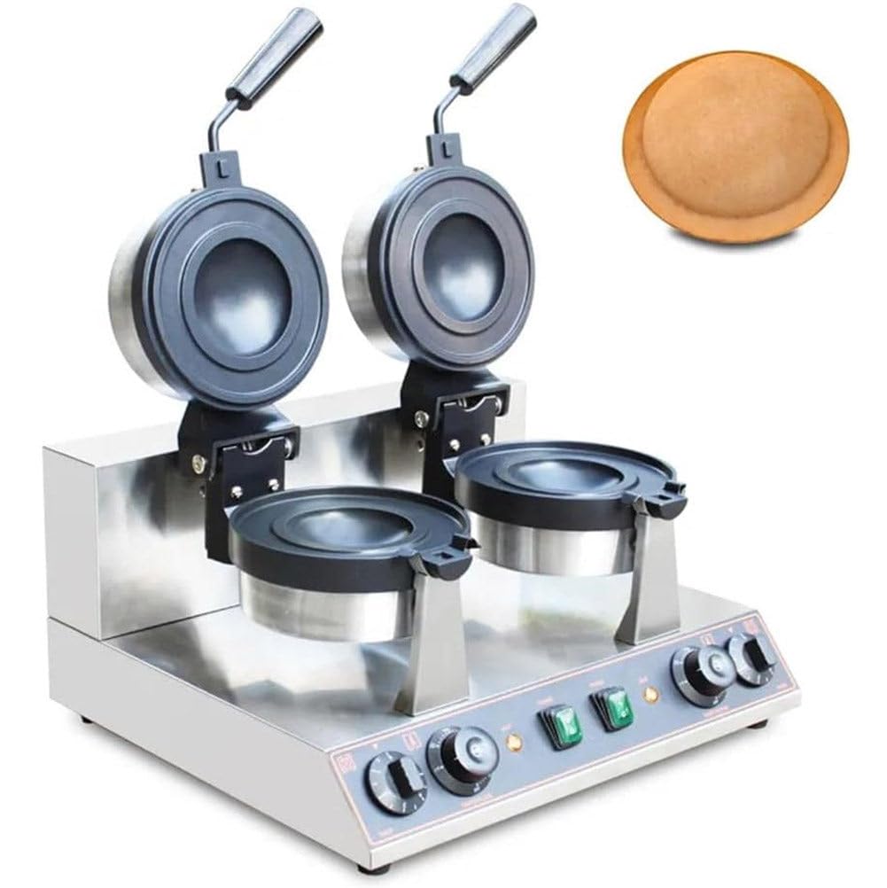 Elektryczna Gofrownica Do Burgerów O Mocy 1300 W, Maszyna Do Burgerów Gofrownica Do Lodów Ze Stali Nierdzewnej Maszyna Piekarska Gofrownica Domowa Gofrownica Do Gofrów Burgerowych,Doublehead