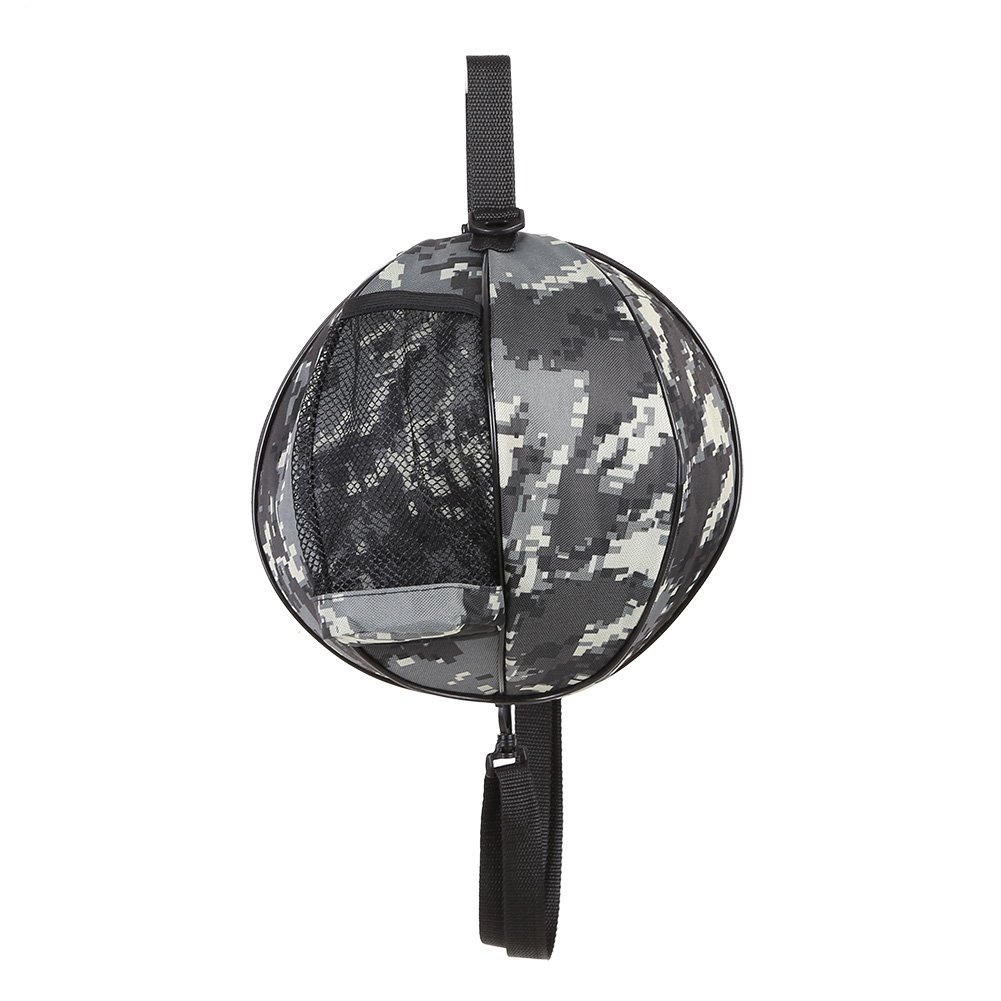 GOTOTOP Basketball, Football Soccer Ball Shoulder Bag, Storage Handbag Oxford Adjustable Shoulder Strap with Two Side Mesh Pockets for Water Bottle, Towel or Sports Shoes (Camouflage)