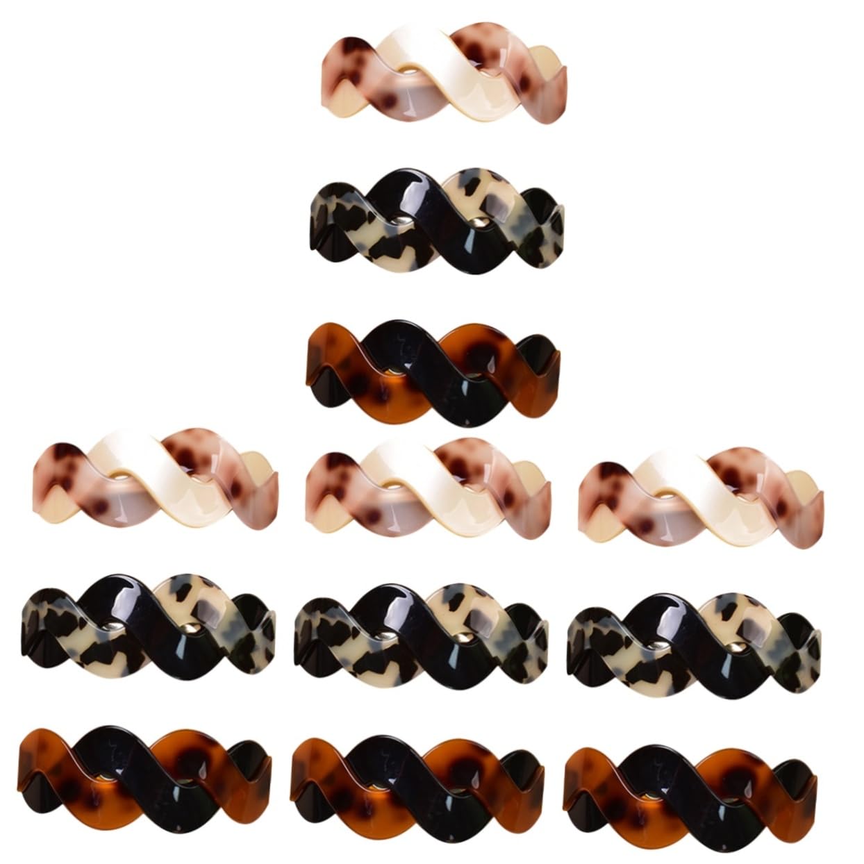 Healeved 12stücke Große Haarklammern Rechteckige Druckknopf-haarspangen Aus Acryl Tortoise-haarclips Für Frauen Haarschmuck Rotbraun Tortoise