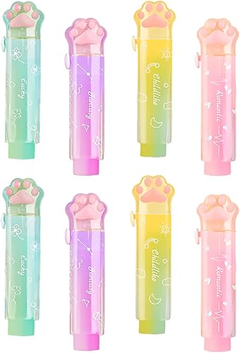 Lindos borradores, borrador retráctil, borrador de garra de gato para niños, borrador de gelatina degradado, adecuado para suministros de oficina