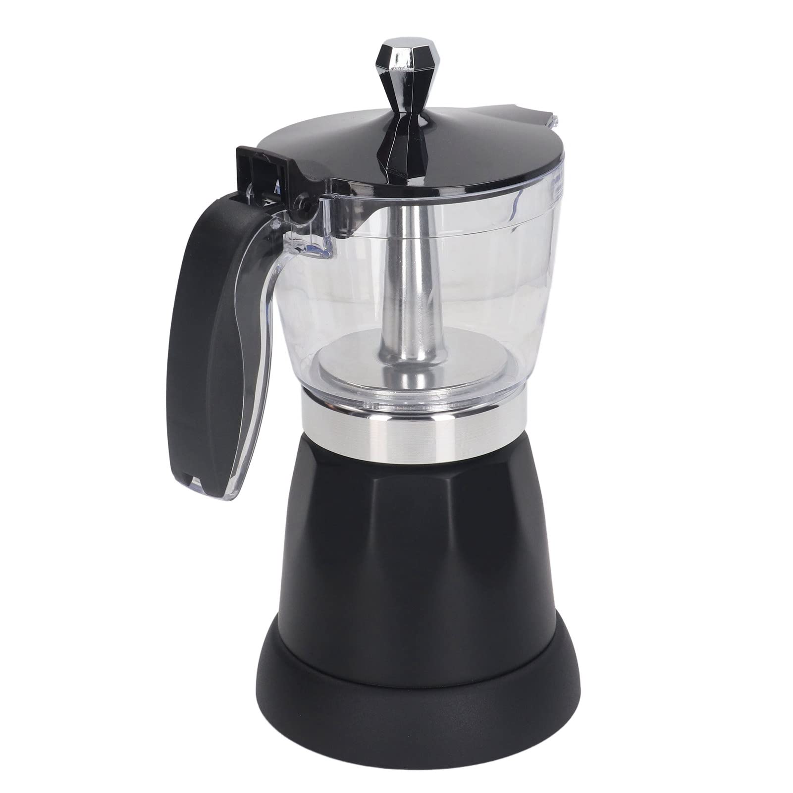 Cafetera, Italiana Eléctrica Portátil, Tapa de PP Transparente, Libre de BPA, 6 Tazas, 300 Ml, Aluminio para Cocina (Enchufe UE 220‑240V)
