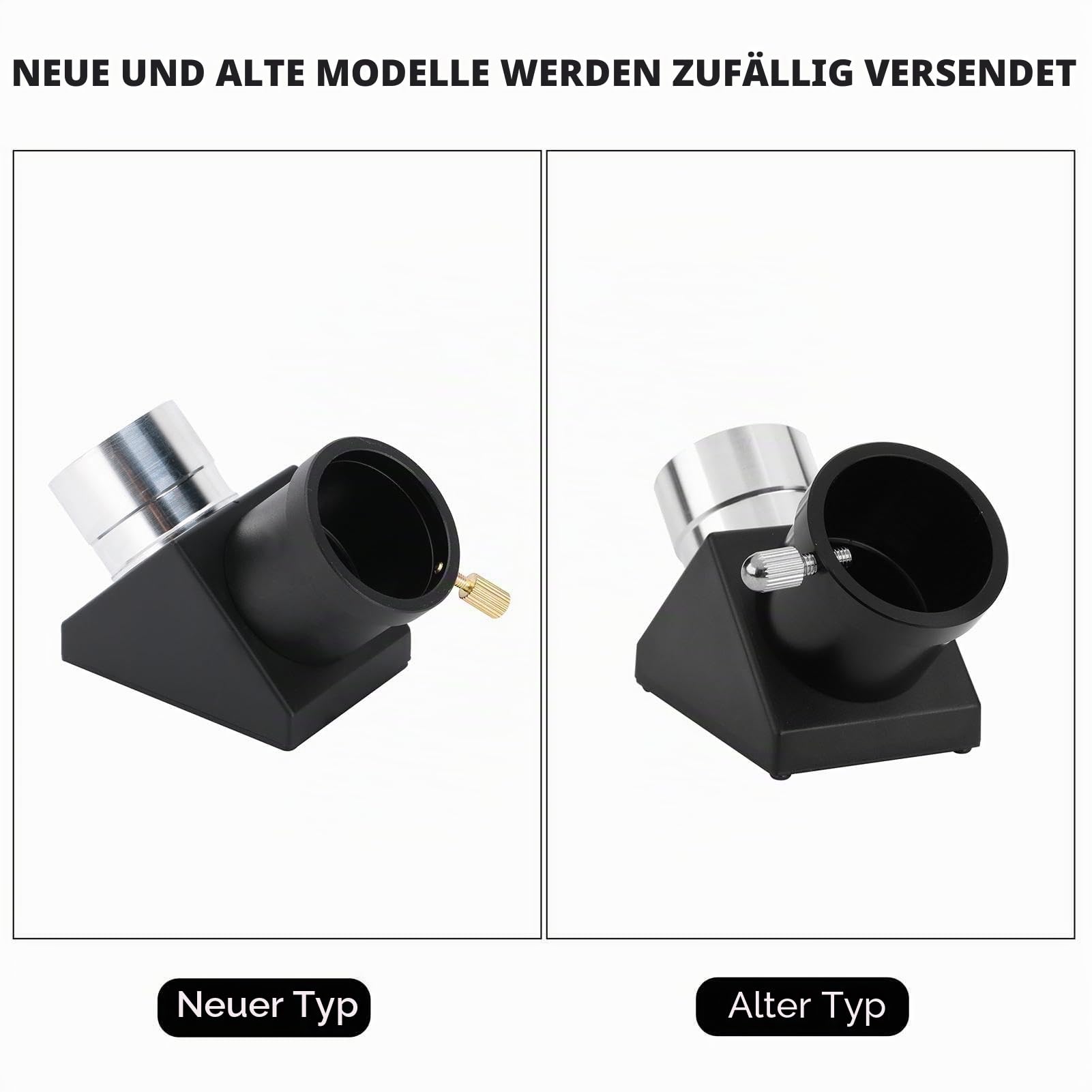 Nikou Zenitspiegel, 1,25 Zoll 90 Grad Halbmetallspiegel mit Aufrechtem Bild, Wird mit Staubschutzhülle Geliefert Diagonalspiegel Teleskop Zubehör für Teleskop, Diagonaladapter, Umkehrbildprisma