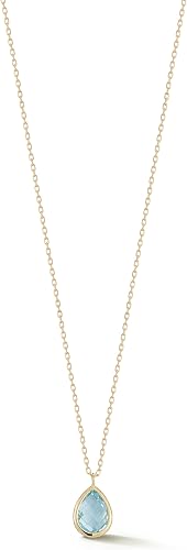 14kt Bezel Pear Drop Necklace