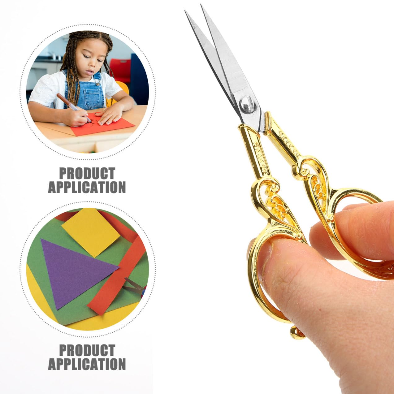 SHINEOFI 3 Pezzi forbici retrò scissors tessuto acciaino forbicine per cucito filo per cucire Forniture di cucito forbice da ricamo cesoia per lavori di Acciaio inossidabile Golden