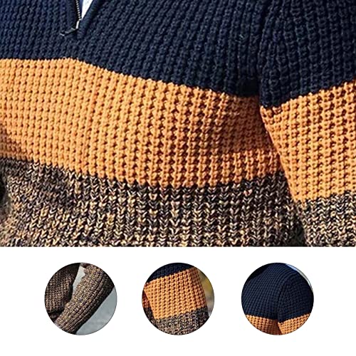 (Wool) Sweater Men Autumn Winter Pullover Jumper1 Long Sleeve V Neck Color Block Knitted Sweater Sweater(XL)3