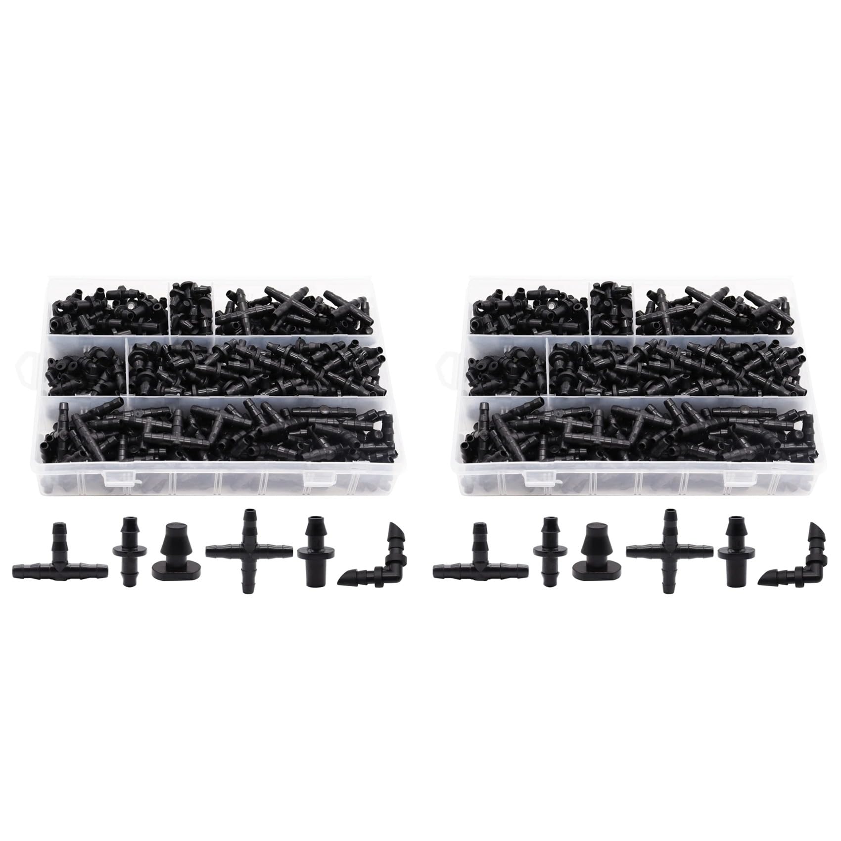 Jnchdghwa 2 Set Drip Irrigation Barbed Connectors Kit Barbed Connectors Irrigation Fittings for Vegetable Garden Lawn Flower Pot