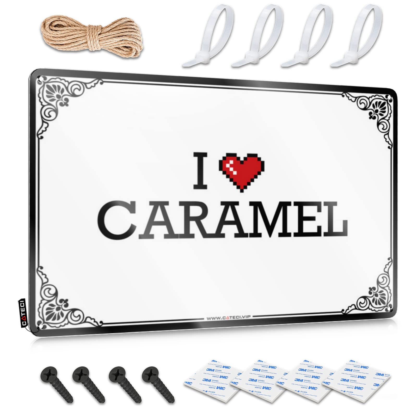 Fzfn Men's Colour Sign Accessory Americana I Love Caramel For Ranch - Music Customizable(30X40cm)