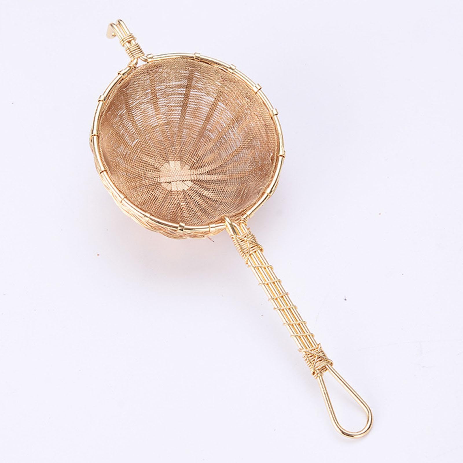 Filtro per Il tè in Ottone, Infusore per Il tè Artigianale, Robusto, Portatile, Facile da Pulire, Filtro per Il tè a Rete, Doppio Strato di Drenaggio, B