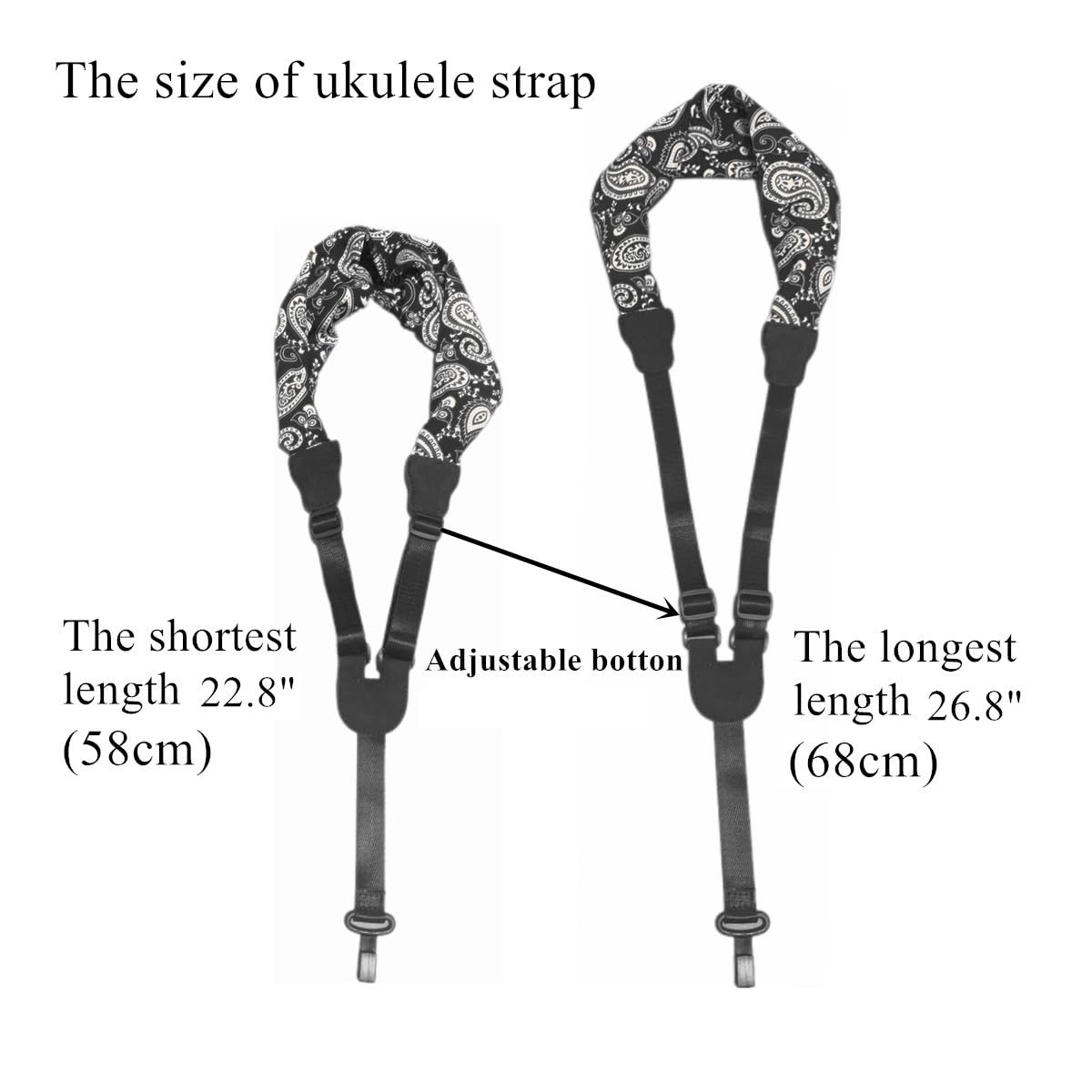 Trssorm Ukulele Strap Scarf Style Adjustable Neck Strap and Ukulele Belt with Hook for Guitar - Image 2