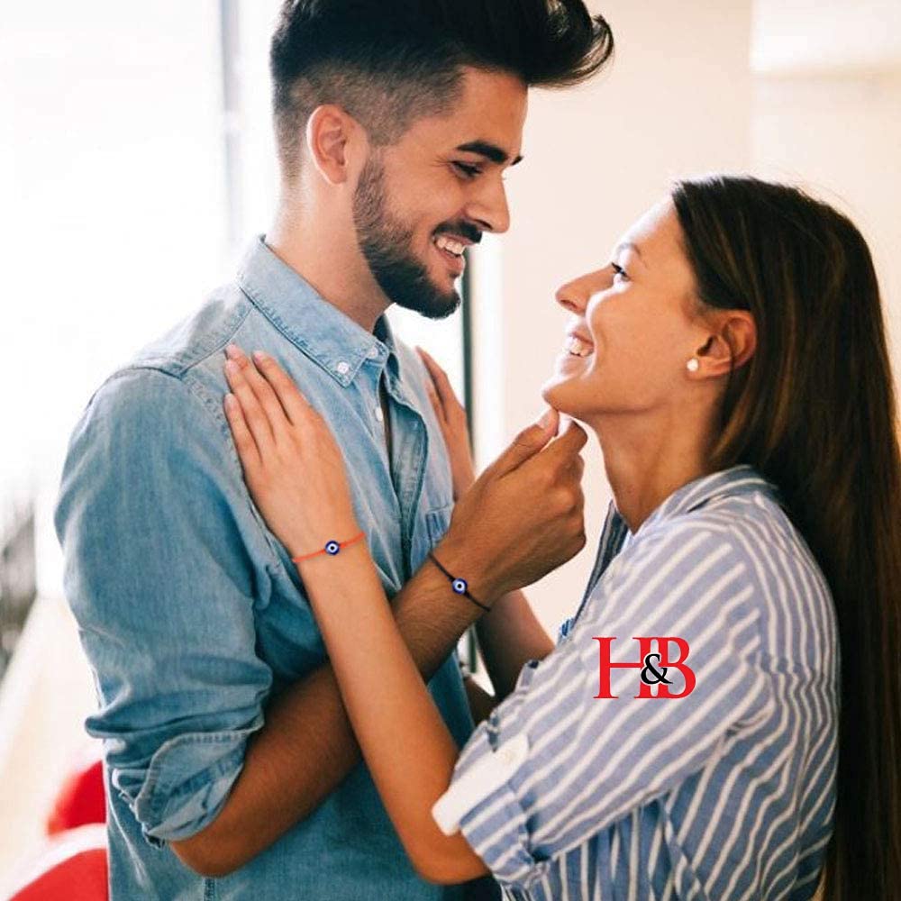 Evil Eye Couple Long Distance Relationship Combo Matching Bracelets
