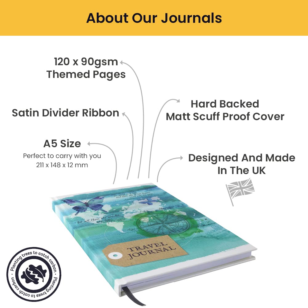Cauliflower Journals Travel Journal: A5 Hardback Planner & Diary With Themed Pages Including Checklists Itineraries Pages For Planning Recording Holiday Adventures - View #12