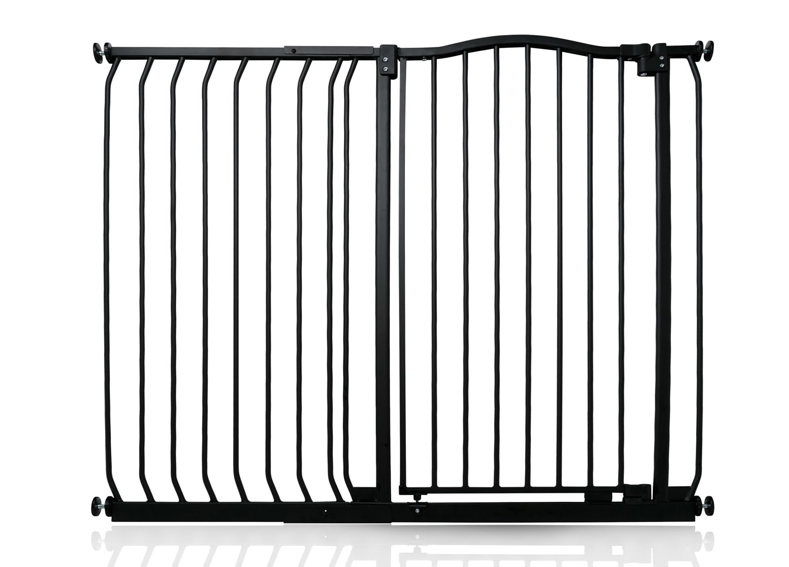 Safetots Extra Tall Curved Top Safety Gate, 116cm - 125cm, Matt Black, Extra Tall 100cm in Height, Pressure Fit Stair Gate, Baby Gate for Doors Hallways and Spaces, Safety Barrier, Easy Installation