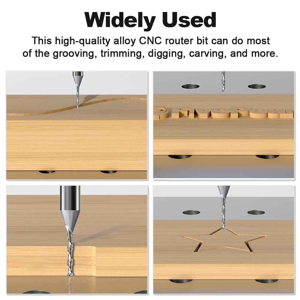 Snapklik.com : FivePears Up Cut Spiral Router Bit For CNC, 1/16 Inch ...