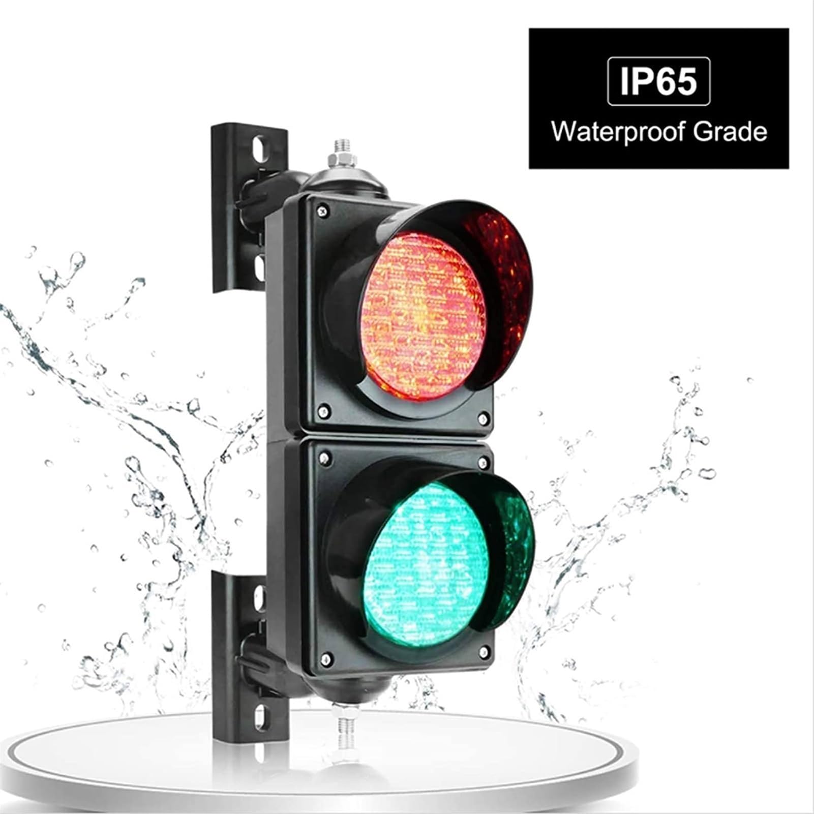 Semaforo Stradale a LED Industriale con Telecomando, Rosso/Verde, 100 mm, 2 Moduli, IP65, 220 V AC o 12/24 V CC