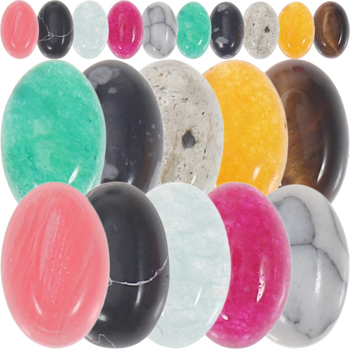 NUOBESTY 60pezzi Ovali Per Materiali Per Collane e Colori Per Artigianali e Decorazioni