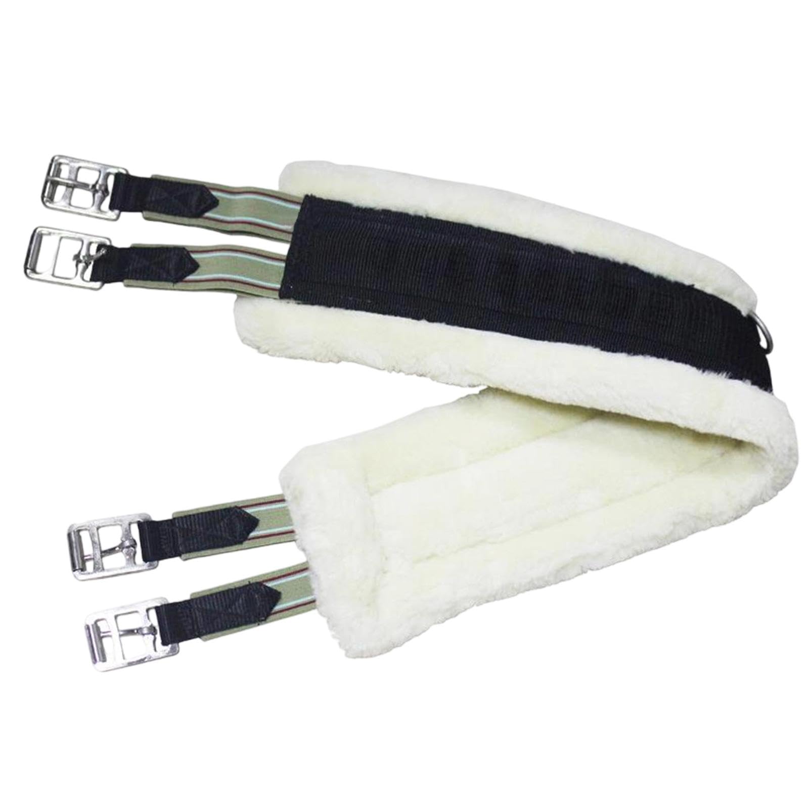 Tdoutopara Silla de Montar, para Caballo, Accesorio de Equitación, Correa Ventral con D-, Antideslizante, Hecha de Franela, Hebilla Doble