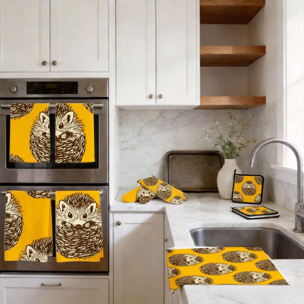 9PCS Cute Hedgehog 6 Cucina Decor e Accessori Set