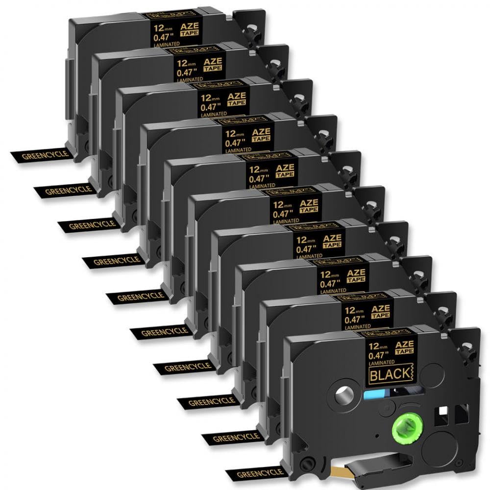 Nastro per etichette nero compatibile con nastro laminato Tz TZe 334 per stampanti di etichette PT-1000 10PK 9/12/18/24mm