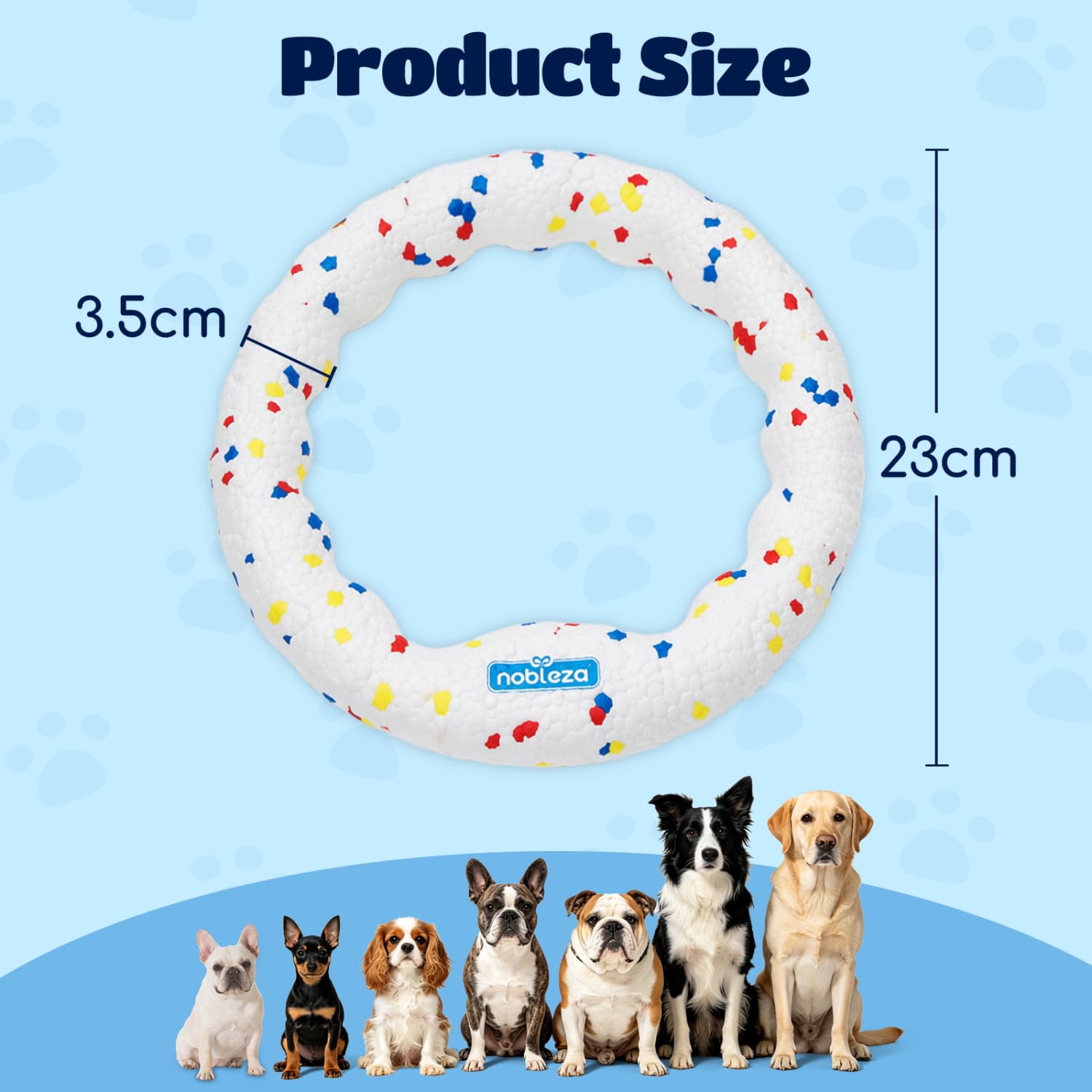 Nobleza Frisbee dla Psa 2-Pak (Φ23cm) | Ultralekki E-TPU Gryzak Szarpak | Trwały, Pływający Pies Zabawka do Wody i Czyszczenia Zębów