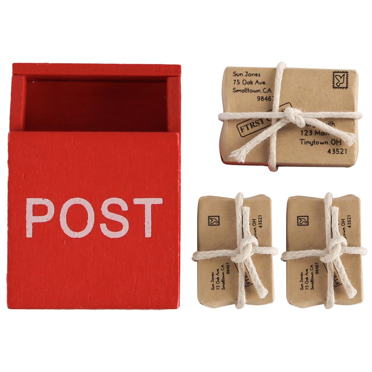 Muiltvoe Dollhouse Miniature Simulation Miniature Mailbox Package Set Entrance Miniature Scene Decoration Shooting Props