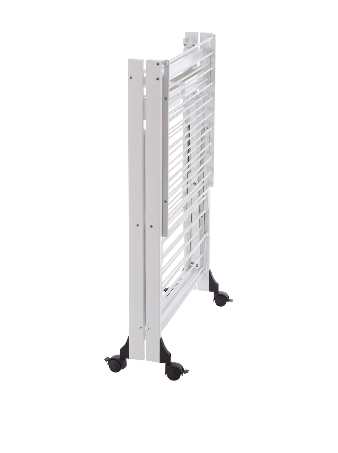 Arredamenti Italia 600 GABBIANO Etendoir Extensible Pliable Hêtre Massif Blanc Laqué 175 x 105 x 67 cm