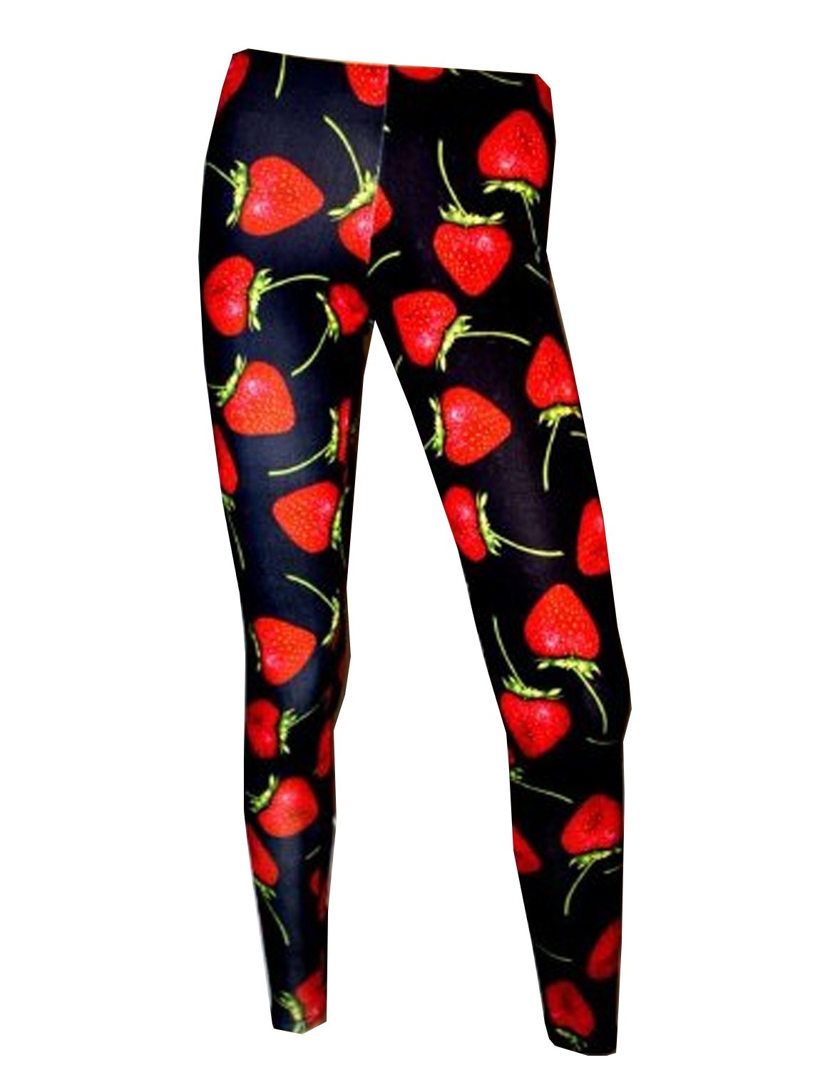Insanity Bright Strawberries Printed Leggings (L/XL)