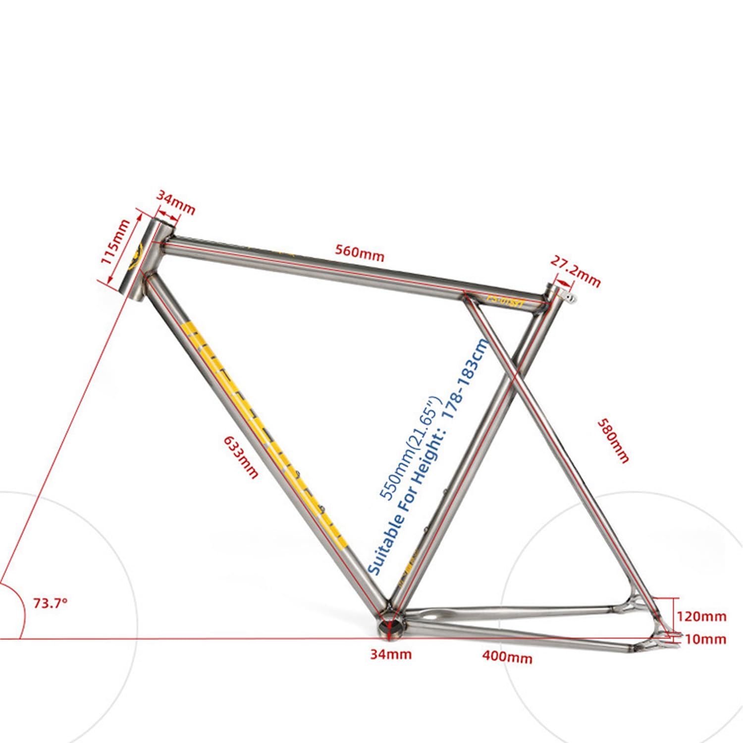 Amazon.com : POLSO FM007 INTRO7 Fixed Gear Bicycle Frame CR-MO